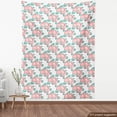 thumbnail image 4 of Ambesonne Floral Fabric by the Yard Upholstery, Pastel Spring Peonies Art, 1 Yard, Coral Teal, 4 of 5