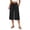 Black Casual Pants, variant on Miluxas Women's Plus Size Wide Leg Capri Pants High Waist Drawstring Business Casual Loose Cropped Culottes with Pockets Lightweight Breathable White