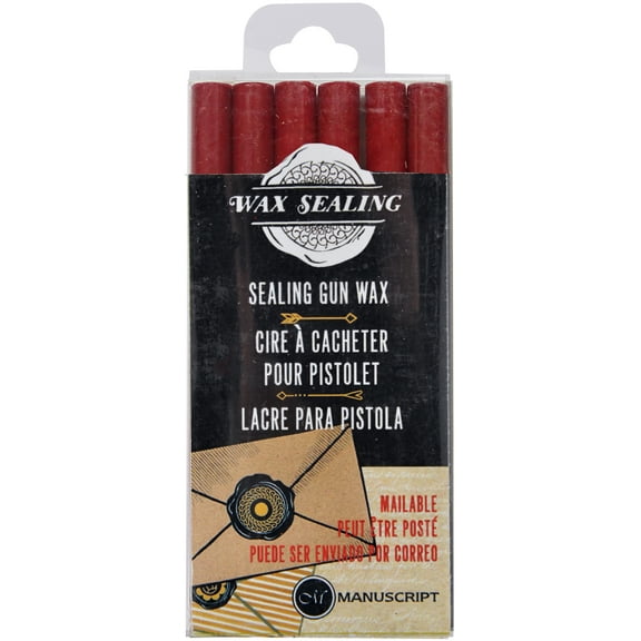 Manuscript Sealing Gun Wax Sticks 6/Pkg-Red