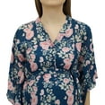 thumbnail image 1 of Bimba Moms Blue Floral Printed Kimono Sleeve Maternity Kaftan With Belt-10, 1 of 6