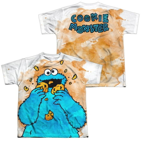 - sesame street show cookie monster crumbs boys youth front/back print t-shirt tee