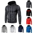 thumbnail image 5 of Men Casual Long Sleeve Zip Up Hoodies Jacket Tops Hooded Sweatshirt Coat Outwear, 5 of 9