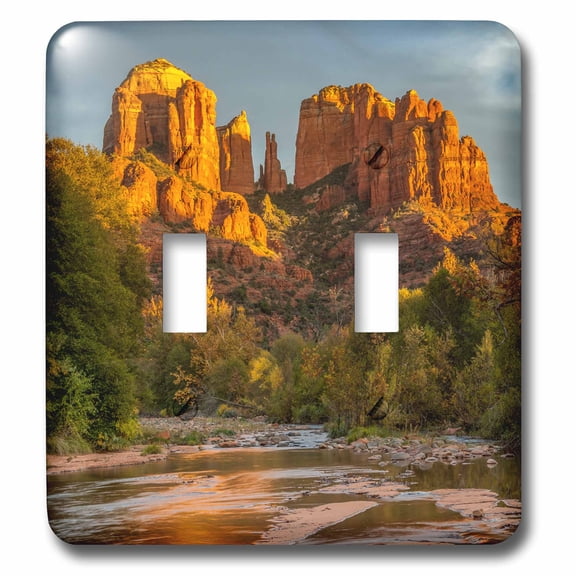 3dRose, USA, Arizona, Sedona, Cathedral Rock, double toggle switch