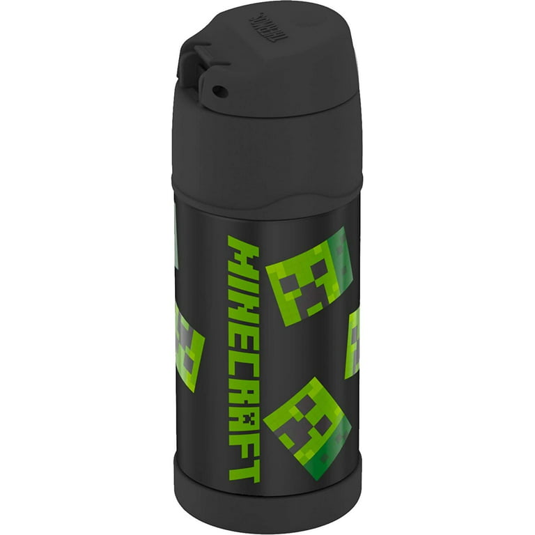 Thermos Minecraft 16oz FUNtainer Water Bottle Black Keeps Cold up to 12 hrs
