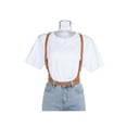 thumbnail image 4 of Women Punk Waist Belt, Leather Strap Body Harness for Rave and Costume Size-2 Caramel, 4 of 7