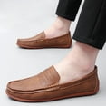 thumbnail image 4 of Big Size Men's Casual Loafers Slip On Leather Shoes Lightweight Driving Shoes Moccasins Classic Penny Loafer Flats Boat Shoes, 4 of 10