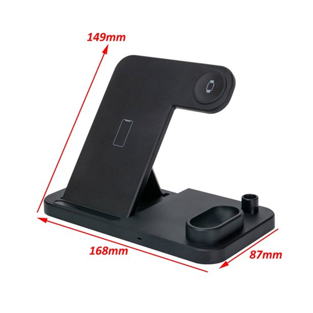 AMERTEER 4 in 1 Wireless Charger ,QI Fast Charger Pad Stand Charging Station Dock For Apple Watch Series 4/3/2/1 Airpods for iPhone X XS Max XR 8 Plus iPhone11 11pro Apple Pen