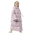 thumbnail image 2 of NAISIBABY Girls Puffer Coat, Zipper Windproof Hooded Thicken Over Knee Length Winter Snow Parka with Pockets Purple 13T, 2 of 6
