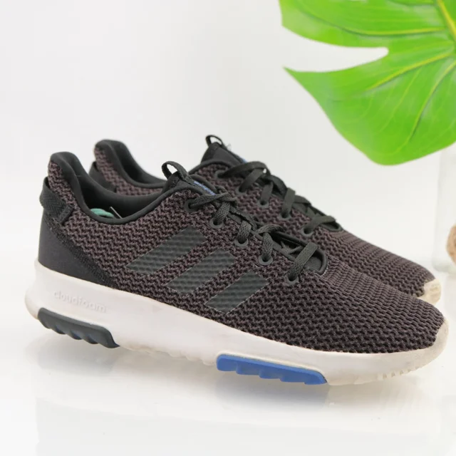 Adi - das Men's Cloudfoam Racer Running Shoe Size 7 Black Gray Sneaker Athletic