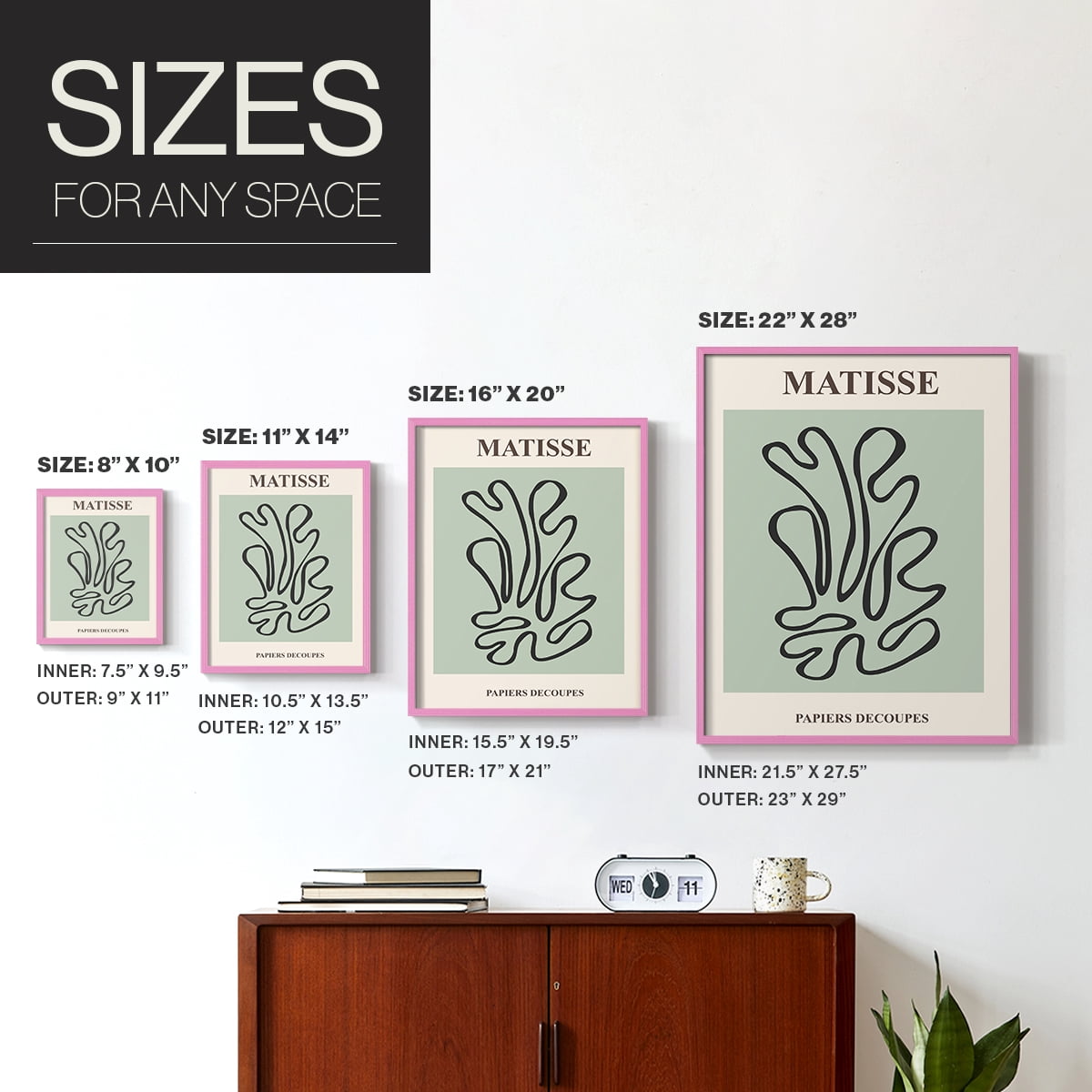 Matisse CXIV Framed Print in Pink Solid Wood 8 x 10 Framed Print