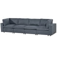 thumbnail image 3 of Upholstered Modular Sofa with USB Charge Ports, Cosymart Wireless Charging and Built-in Bluetooth Speaker in Arm,Sectional Sofa for Living Room Apartment(4-Seater), 3 of 5