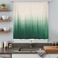 thumbnail image 5 of Green Ombre Stripe Sheer Curtains 45 Inches Long, Abstract Art Modern Gradient Beige Light Filering Curtains, Breathable Simi Curtain Privacy Drapes for Kitchen Bathroom Small Window Treatment, 5 of 9