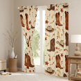 thumbnail image 3 of Manfei Western Cowgirl Cowboy Blackout Curtains Set of 2 (52x84 Each), Hippie Boot Hat Window Curtains, Cartoon Stars Print Curtains and Drapes, Black Out Curtains Decor, 3 of 6