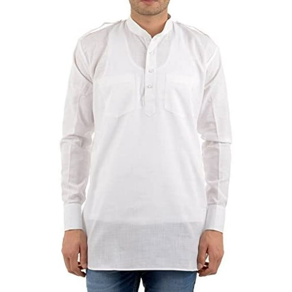 Royal Men's Linen Kurta (Royal_275_White_X-Large)