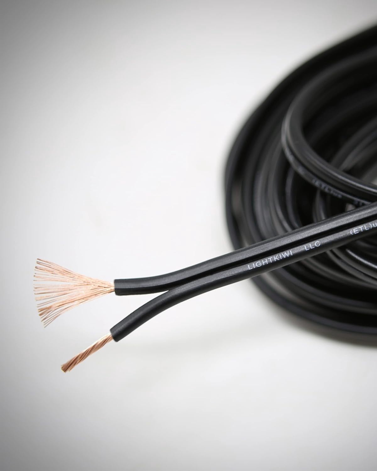 Lightkiwi 14/2 Low Voltage Landscape Wire 100FT – Direct Burial Copper Outdoor Cable for LED Path, Spotlight & Garden Lighting, ETL Listed