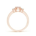 thumbnail image 2 of ANGARA Natural Classic Three Stone Morganite and Diamond Ring in 14K Rose Gold for Women | Birthday, Anniversary, Jewelry Gift for Women | Natural Morganite Ring, 2 of 12