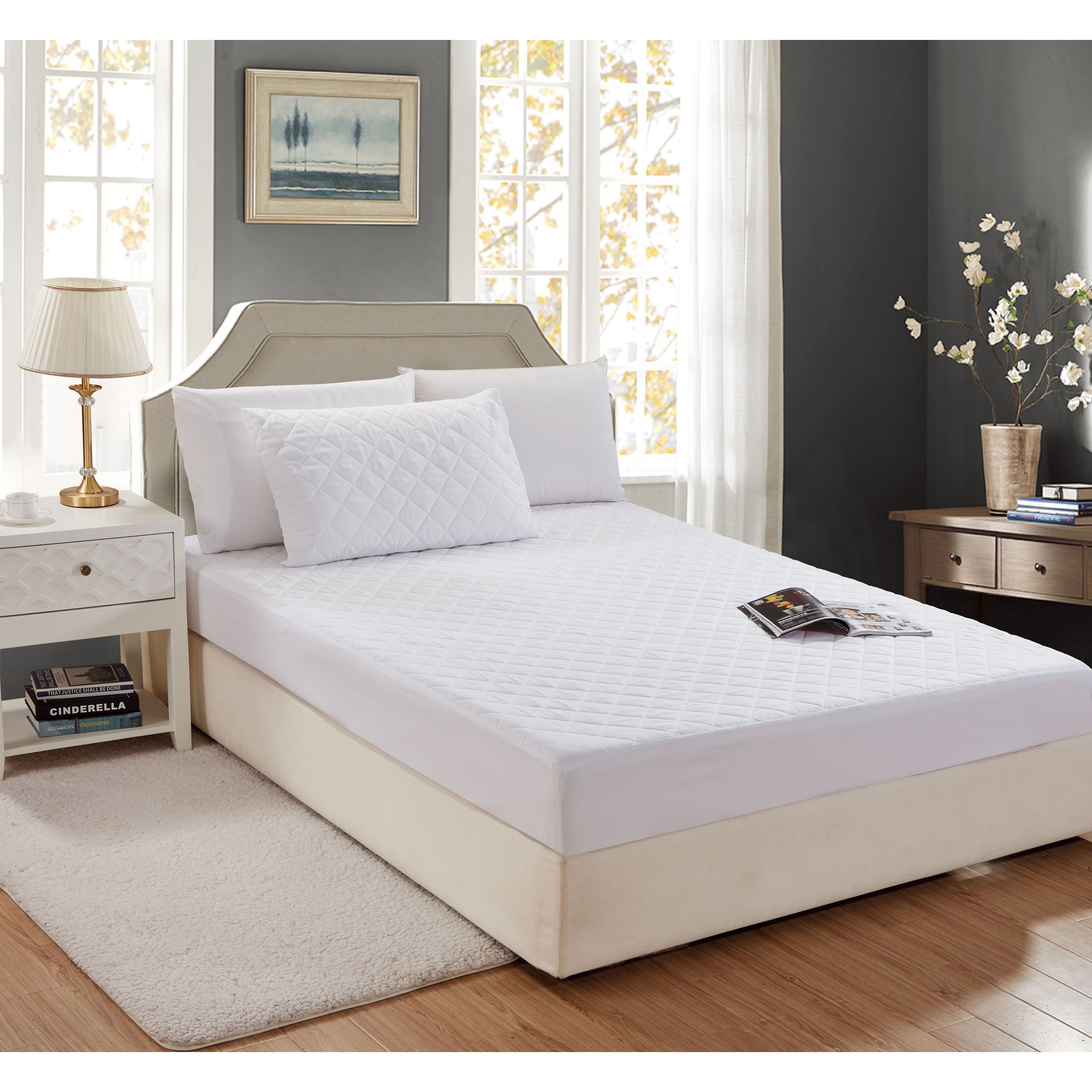 Full Size Quilted Fitted Mattress Protector Cover Sheet Fits up to 16