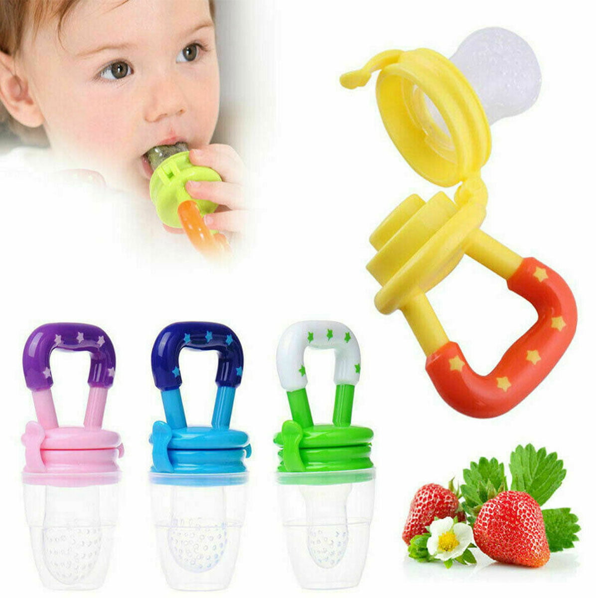 Portable Baby Food Fruit Nipple Feeder Pacifier Safety Soft Silicone FeedingTool 