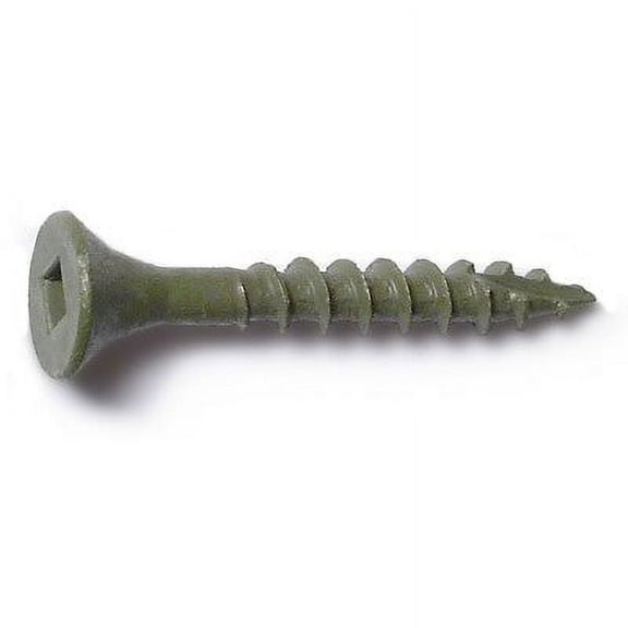 #7 x 1-1/4" Green XL1500 Coated Steel Square Drive Bugle Head Deckselect Deck Screws DKSBS-048