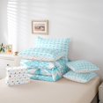 thumbnail image 6 of jejeloiu Retro Bohemian Flowers 7-Piece Twin Bedding Sets,Chic Bowknot Ribbon Bedding Comforter Set,White Blue Sheet Sets For Men Womwn,Microfiber Bedroom Decor Reversible, 6 of 8