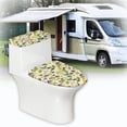 thumbnail image 6 of HELLHERO Flowers Durable Bathroom Toilet Lid Cover Set Fits All Toilet Shapes Elastic Bottom for Indoor Home, 6 of 8