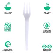 Eco-Products Plantware Dinner Forks, 7, White, Pack Of 1,000 Forks