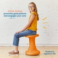 thumbnail image 5 of ECR4Kids Twist Active Wobble Stool, 18in Seat Height, Classroom Furniture, Orange, 5 of 9