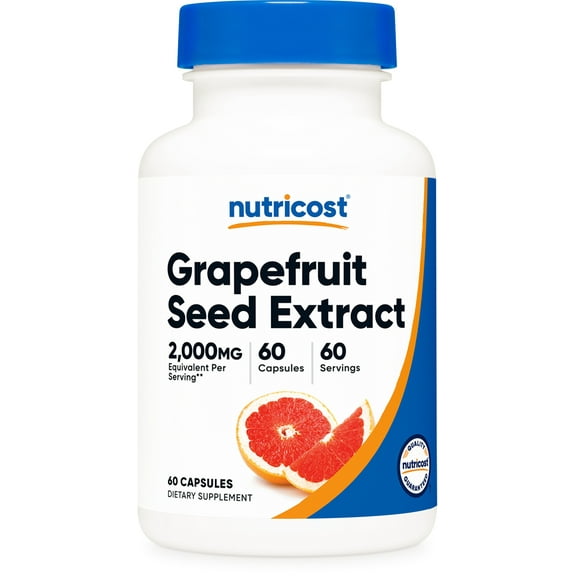 Nutricost Grapefruit Seed Extract 2,000mg, 60 Vegetarian Capsules - Gluten Free, Non-GMO Supplement