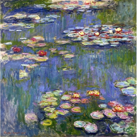 Wall Art Impressions 22x22in Photographic Quality Poster Claude Monet - Water Lilies