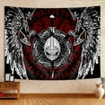 thumbnail image 4 of Viking Norse Tapestry, Cool Odins Ravens Axe Tapestry Wall Hanging for Men Bedroom, Vintage Norwegian Mythology Pagan Black And White Tapestries Poster Blanket College Dorm Home Decor 60X40inches, 4 of 4