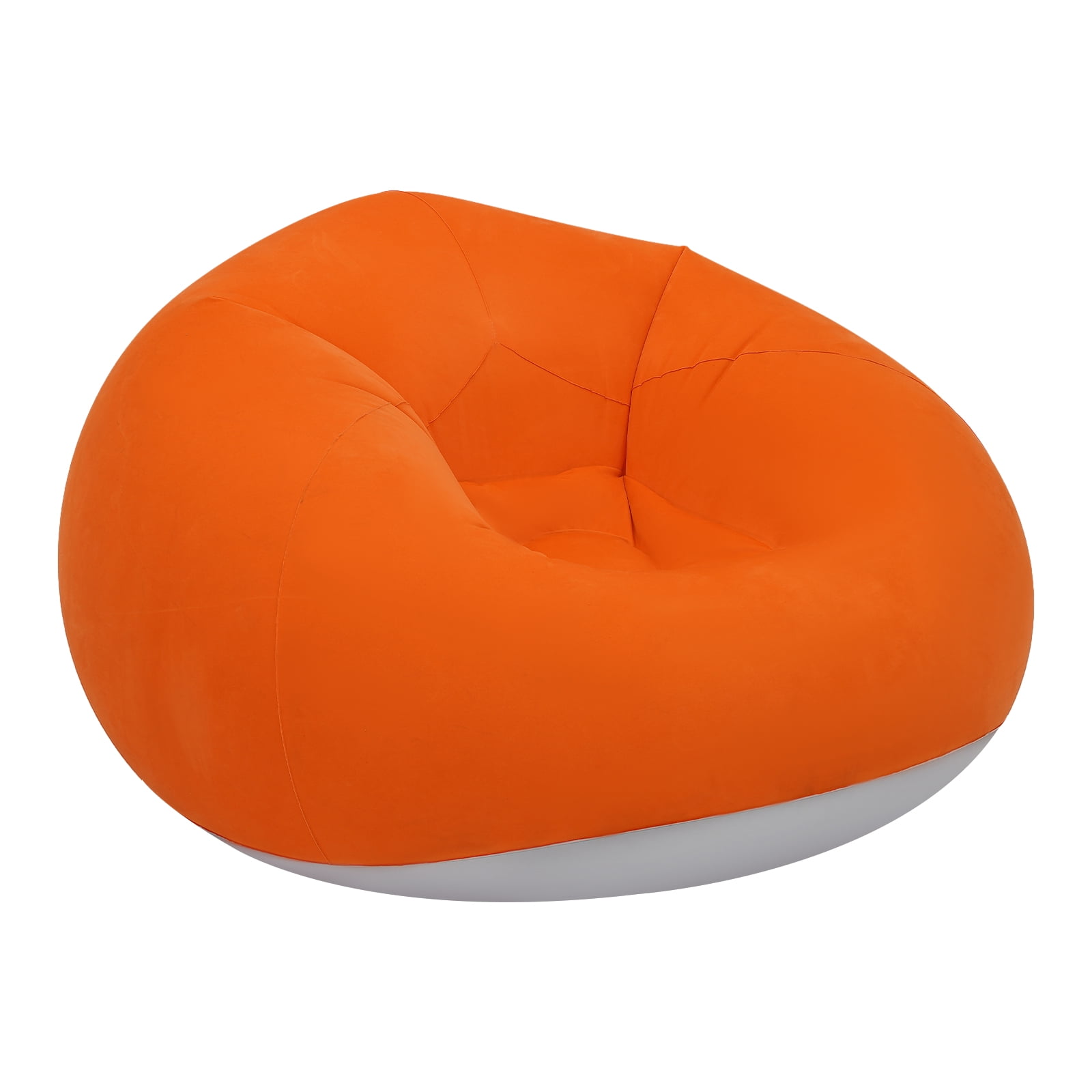 Orange 6Pcs Bean Bag Chairs for Adults Portable Inflatable Chairs with Air Pump Blow up Couch Folding Inflatable Couch Lazy Sofa for Reading Living Room Camping