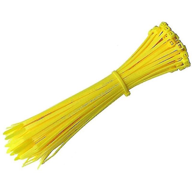 Lot Of 100 Cable Ties. Yellow. 100 Mm X 2.8 Mm. Superior Quality Plastic Hose Clamps.
