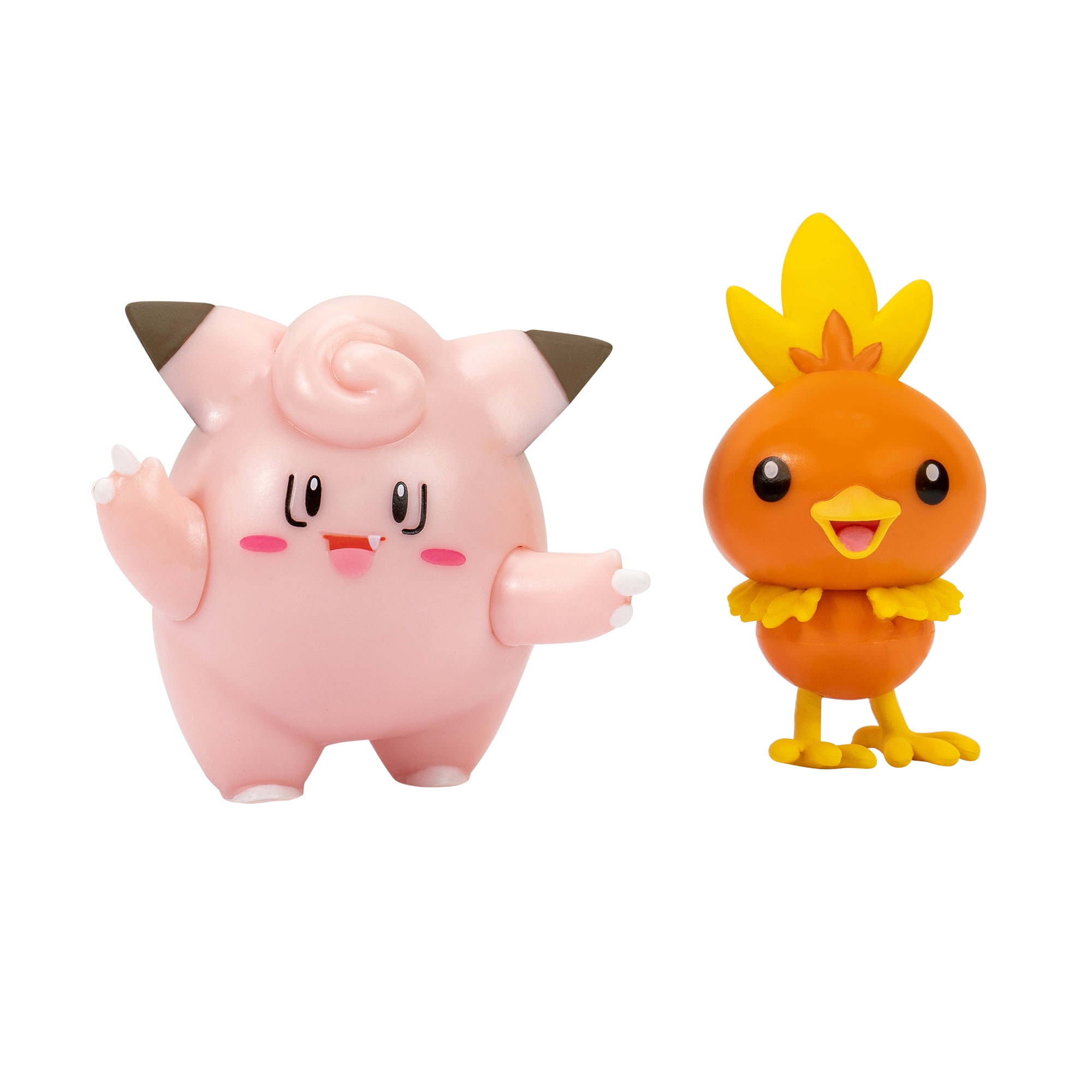 Pokemon Battle Figure 2 Pack - Features 2 inch Torchic & Clefairy Battle Figures - Authentic Details