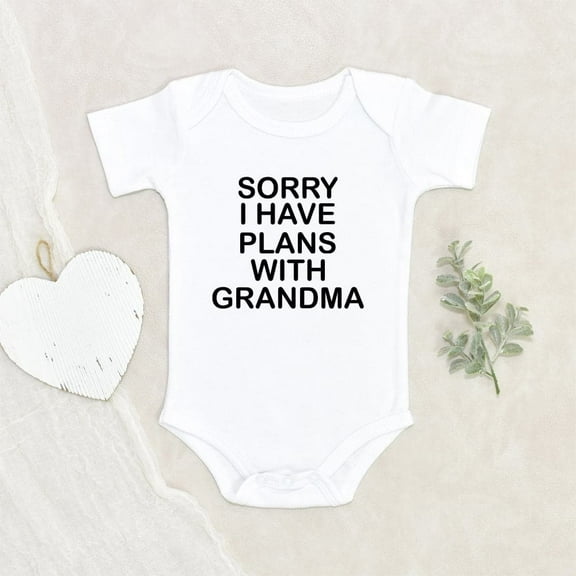 Newborn Baby Clothes Sweet Infant Baby Onesie Adorable Plans With Grandma Baby Onesie Unisex Baby Onesie Baby Shower Gift