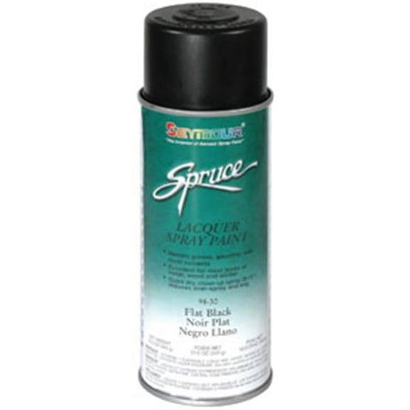 SEYMOUR 98-30 Fast Drying Lacquer Spray Paint, 16 fl-oz Aerosol Can, Flat Black, 15 sq-ft Coverage