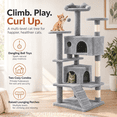thumbnail image 5 of 54" Multi-Level Cat Tree Tower with Sisal Scratching Posts, 2 Cozy Condos, Perches, Climbing Ladder, and Hanging Toys, Stable Indoor Kitten Activity Center, 5 of 7
