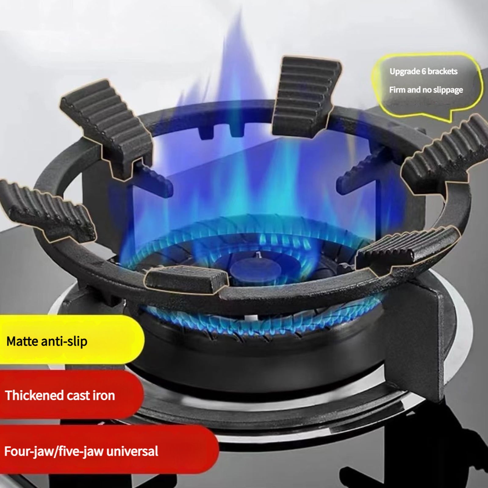 Heavy Duty Nonslip Cast Iron Wok Stand Stabilizer Durables Gass Stove Rack for Restaurant & Home Kitchen