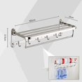 thumbnail image 2 of LLC Non-Perforated Folding 304 Stainless Steel Bath Towel Rack Shelf for Home (50cm), 2 of 4