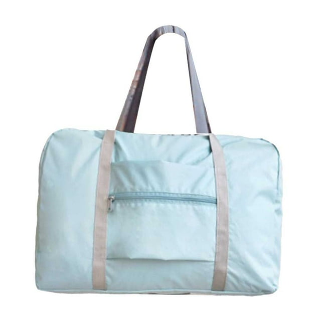 ZheElen Oxford Cloth Travel Storage Bag Solid Color Large Capacity Luggage Pouch Light Blue