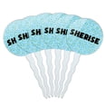 thumbnail image 1 of Sherise Cupcake Picks Toppers - Set of 6 - Blue Speckles, 1 of 1