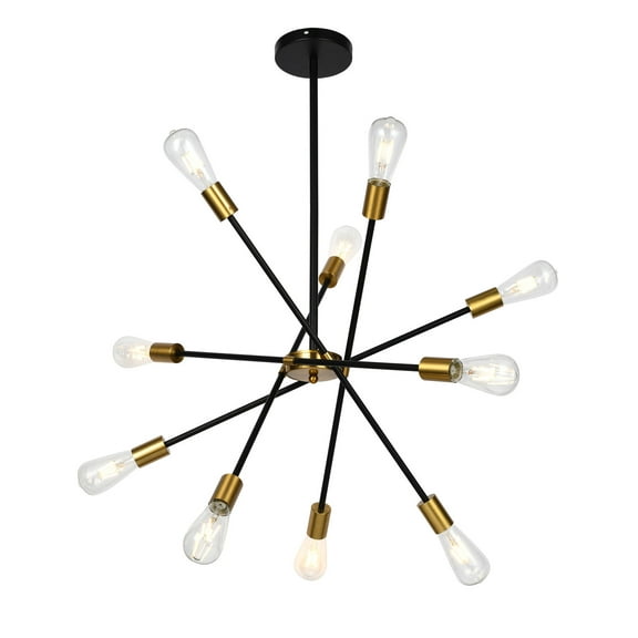 Aiwen Industrial Sputnik 10 Lights Pendant Light Simple Linear Chandelier