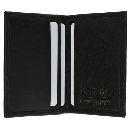 - Mens Small Leather Lamb Mini Bifold Credit Card ID Wallet 72 (C) Black