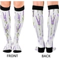 thumbnail image 2 of Coolnut 1 Pack Eiffel Tower Lavender Compression Socks for Women Men Knee High Stocking for Running,Athletic,Medical, 2 of 6