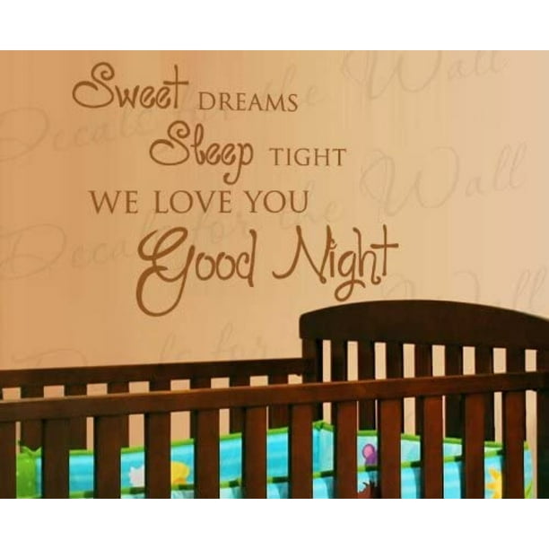Sweet Dreams Sleep Tight We Love You Goodnight Boys And Girls Room Kids Baby Nursery Wall Lettering Decal Vinyl Saying Quote Sticker Decoration Art Decor Walmart Com