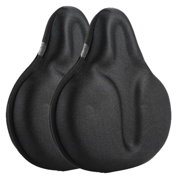 2 PCS Bicycle Saddle Covers,Adjustable & Comfortable Memory Foam Wide-Padded,Universal Fit Bikes Seat for Indoor Outdoor Cycling