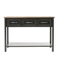 thumbnail image 3 of SAFAVIEH Aiden Contemporary Rustic Console Table w/ 3 Drawers, Black/Oak, 3 of 5