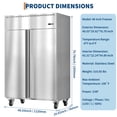 thumbnail image 2 of 48" Commercial Beverage Refrigerator Freezer – 36 Cu Ft Upright, 2 Stable Doors, 6 Adjustable Shelves, Auto Defrost, -8°F~0°F, Stainless Steel – for Restaurant, Bar, Shop, 2 of 9