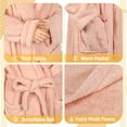 thumbnail image 4 of Tirrinia Women's Plush Soft Robe - Fluffy, Warm, and Fleece Sherpa Shaggy Bathrobe for Ultimate Comfort, Machine Washable, Large Size, Pink, 4 of 8