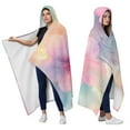 thumbnail image 2 of Wearable Blanket,Colorful Cloud Star Tie Dye Pattern Hooded Wearable Flannel Blanket for Adults & Teens,Winter Poncho Shawl Wrap Cape Cozy Anti-Pill,50"x60", 2 of 5