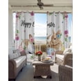 thumbnail image 6 of Happy Easter Kitchen Curtains Cute Rabbits Eggs Daisy Flowers Plants Watercolor Cafe Short Curtains for Bathroom Blackout Window Curtain Small Window Treatment Drapes for Bedroom 27.5"x39"x2, 6 of 9